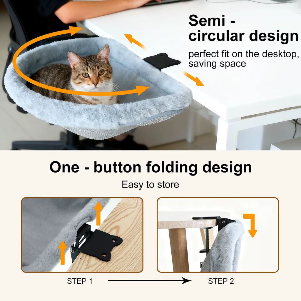 Cama de escritorio para gatos.