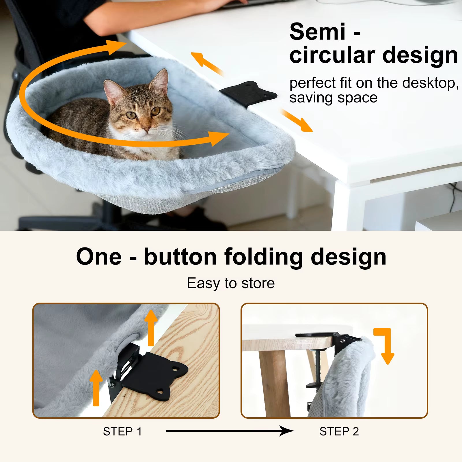 Cama de escritorio para gatos.